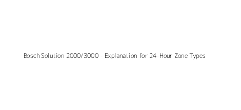 Bosch Solution 2000/3000 - Explanation for 24-Hour Zone Types